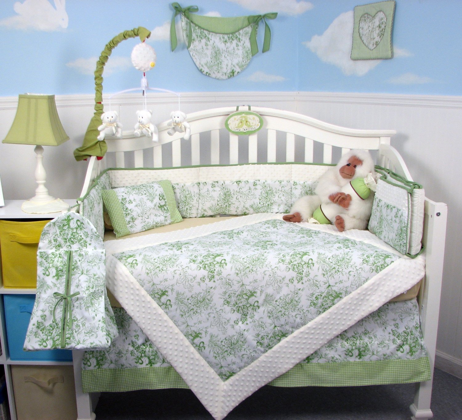 sage green crib bedding