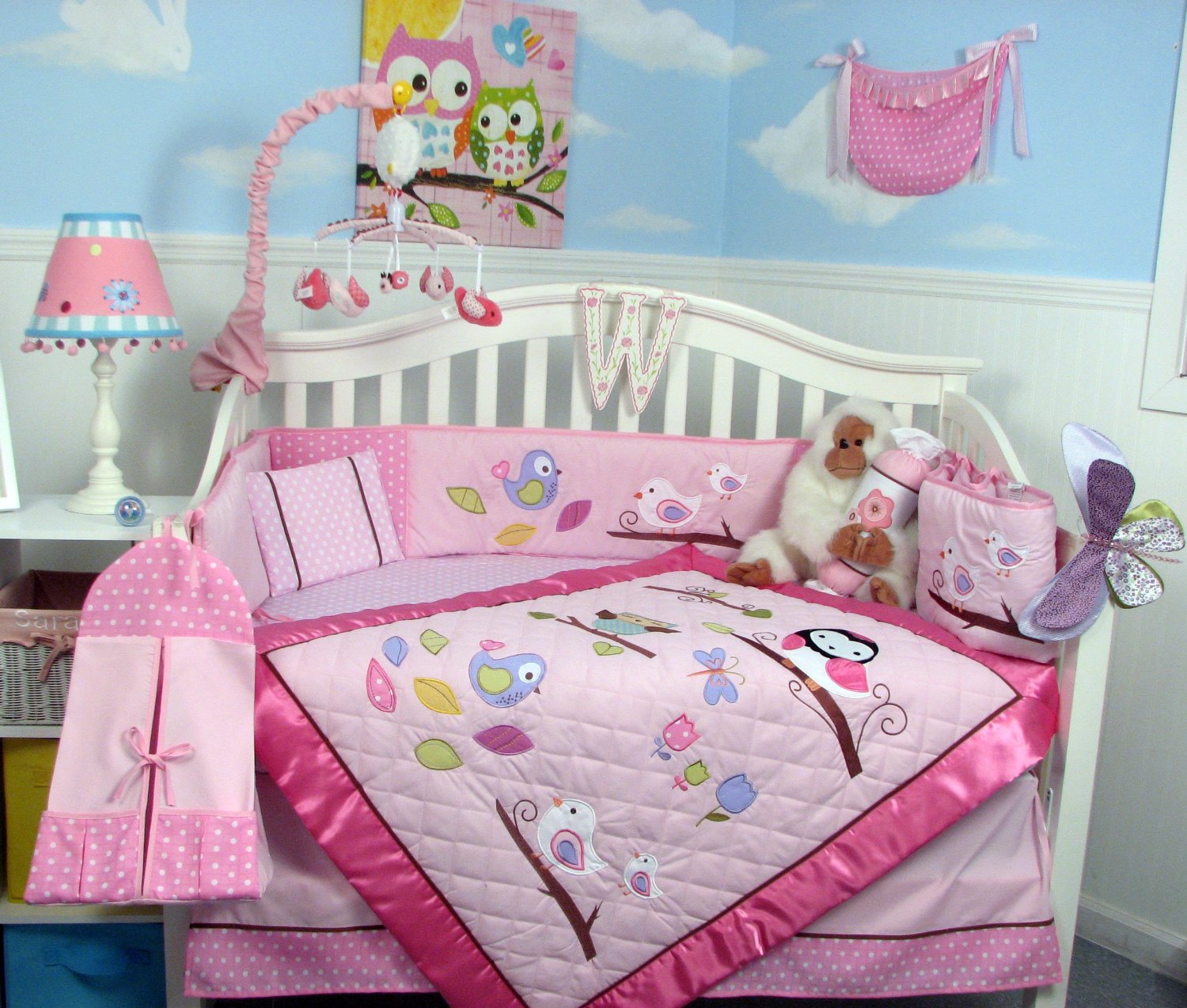 baby girl owl crib bedding sets